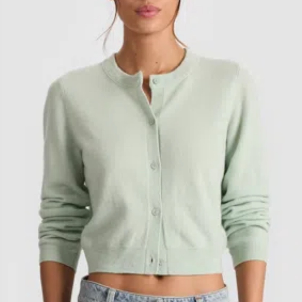 Alice + Olivia Cropped Button-Front cashmere cardigan